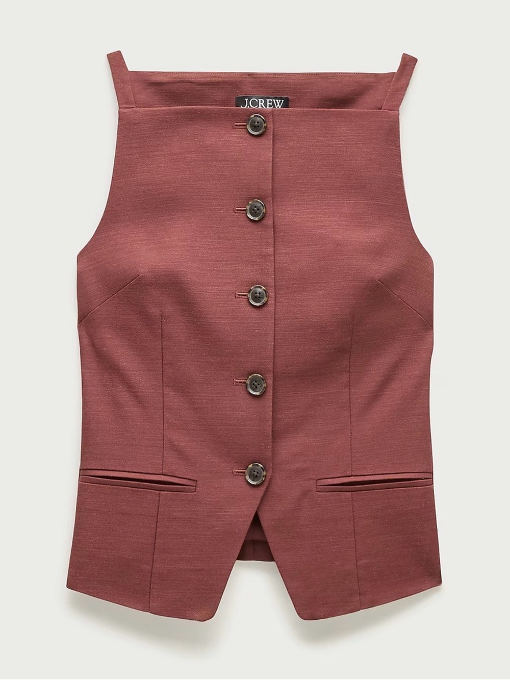 J. Crew Button-up Vest in Gramercy Linen Blend